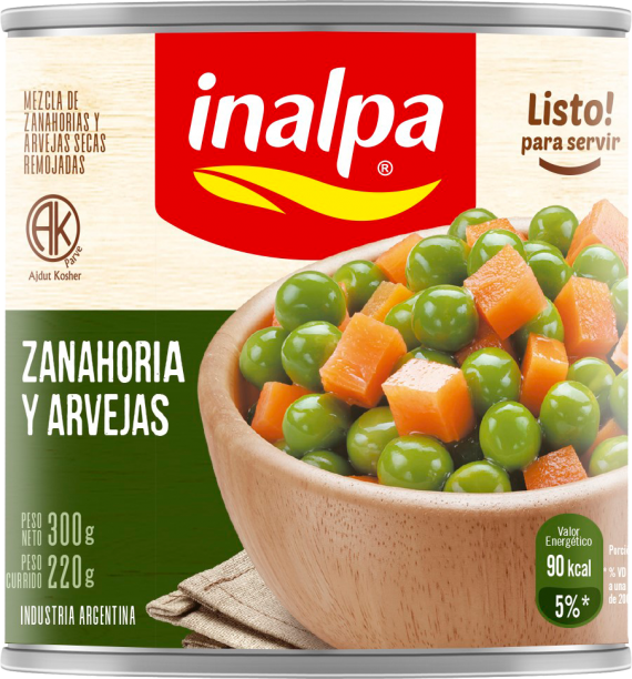 MEZCLA DE ZANAHORIAS Y ARVEJAS SECAS REMOJADAS